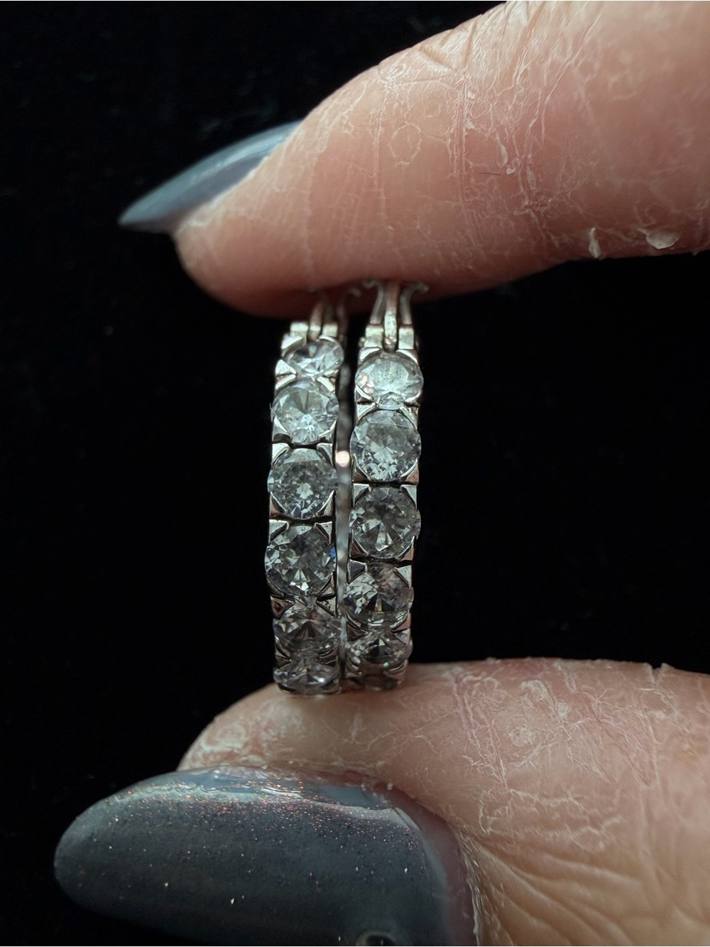 Classic Crystal Hoop Earrings in Silver